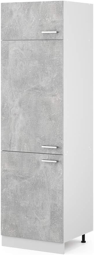 Vicco Hoch- & Midischränke, 60 cm, Der Aufbewahrungsschrank besteht aus pflegeleichter Spanplatte 16 mm, mit einer Melaminharzbeschichtung, Grau/Weiss
