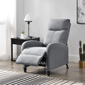 [en.casa] Relaxsessel, 102x60x92 cm, - Sesseloberfläche: 100% Polyester - Vordere Beine: Kunststoff - Hintere Beine: Metall, Hellgrau