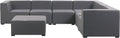 Sofa Beliani, Stoff, Grau, Luxuriöses 7-teiliges Outdoor Lounge Set Polsterbezug