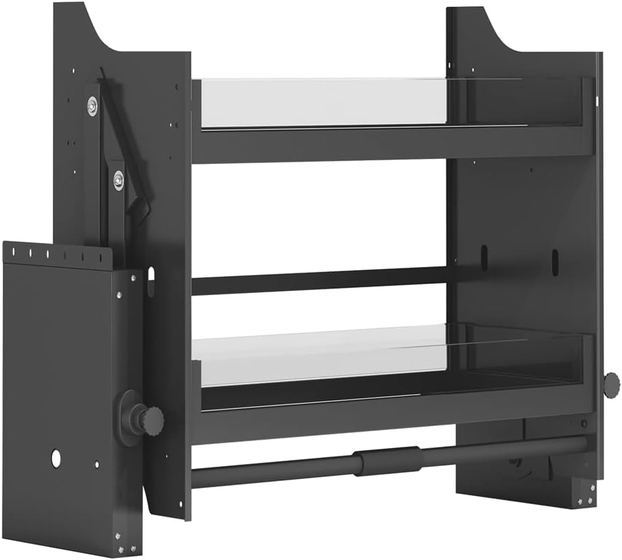 HEEPOR Gewürzregale, 61 cm, Schwarz, Oberer Küchenschrank, Aufbewahrung, ausziehbares Regal, Organizer ( Schrank)