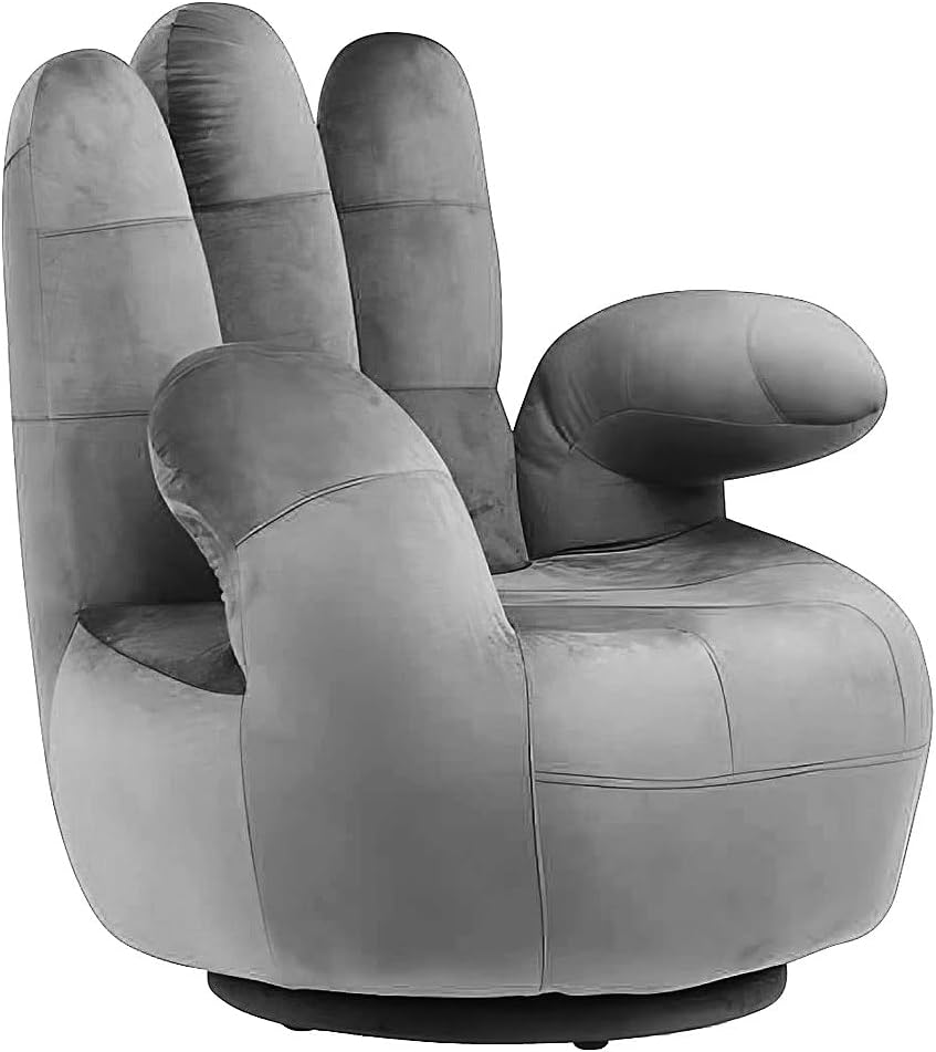 Vente-unique Relaxsessel, Anthrazit, Fingersessel drehbar - Samt - - Catchy