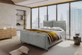 99rooms Bett, 180x200 cm, 3,5 cm, 27 cm, 18 cm, Hellgrau, Vero Boxspringbett Doppelbett Ehebett Cordstoff POSO