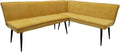 HTI living Sitzbank, 195 x 154 cm, Polyester, Gelb/Schwarz, Eckbank Mesilla kurzer Schenkel rechts Polsterbank Gelb