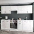 roe furniture Küchenzeile, 240 x 82 x 46 cm, Weiss, Moderne ohne Elektrogeräte in Hochglanz - Einbauküche