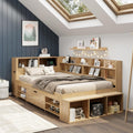 MOBETTRES Matratze, 200 cm, Natur, Kinderbett, Einzelbett, multifunktionales Kinderbett mit Schubladen, Bücherregal und Stauschrank