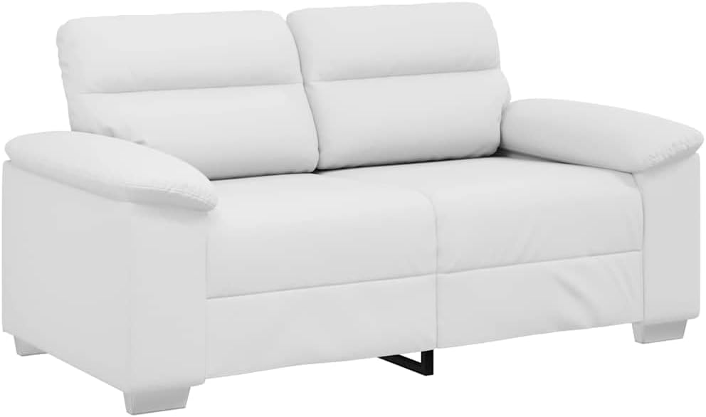 Sofa Jkghdrt, 160x81x84 cm, Kunstleder (75 % Polyvinylchlorid, 5 % Baumwolle, 20 % Polyester), Metall, Sperrholz, Massivholz, Weiss