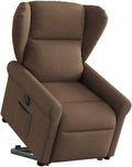 vidaXL Relaxsessel, Stoff (100% Polyester), Metall, Sperrholz, Braun, mit Aufstehhilfe Elektrisch Stoff, TV-Sessel mit Aufstehhilfe