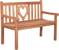 MR. DEKO Sitzbank, 120x60x94 cm, Holz, Gartenbank Motiv Teakholz, Holzbank mit Lehne, Friesenbank für draussen, 2-Sitzer