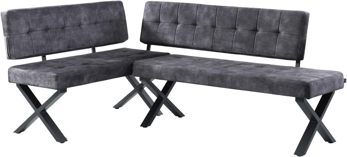 B&D home Esszimmerstuhl, 120×140 cm, Anthrazit, ® Eckbank EKA L-Kombi, modulare Esszimmerbank mit Lehne, beidseitig montierbar (Links/rechts)