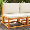 Sofa Kaloriko, 65x65x65 cm, Massives Akazienholz mit Ölfinish, Polypropylen, Creme